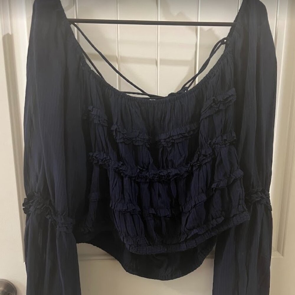 NASH ROMANTIC RUFFLE CROP TOP XXL